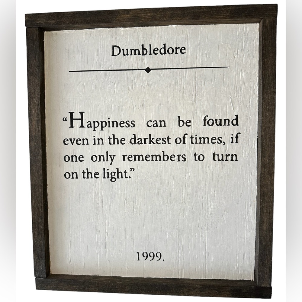 Handmade Harry Potter Dumbledore Quote Wooden Wall Decor